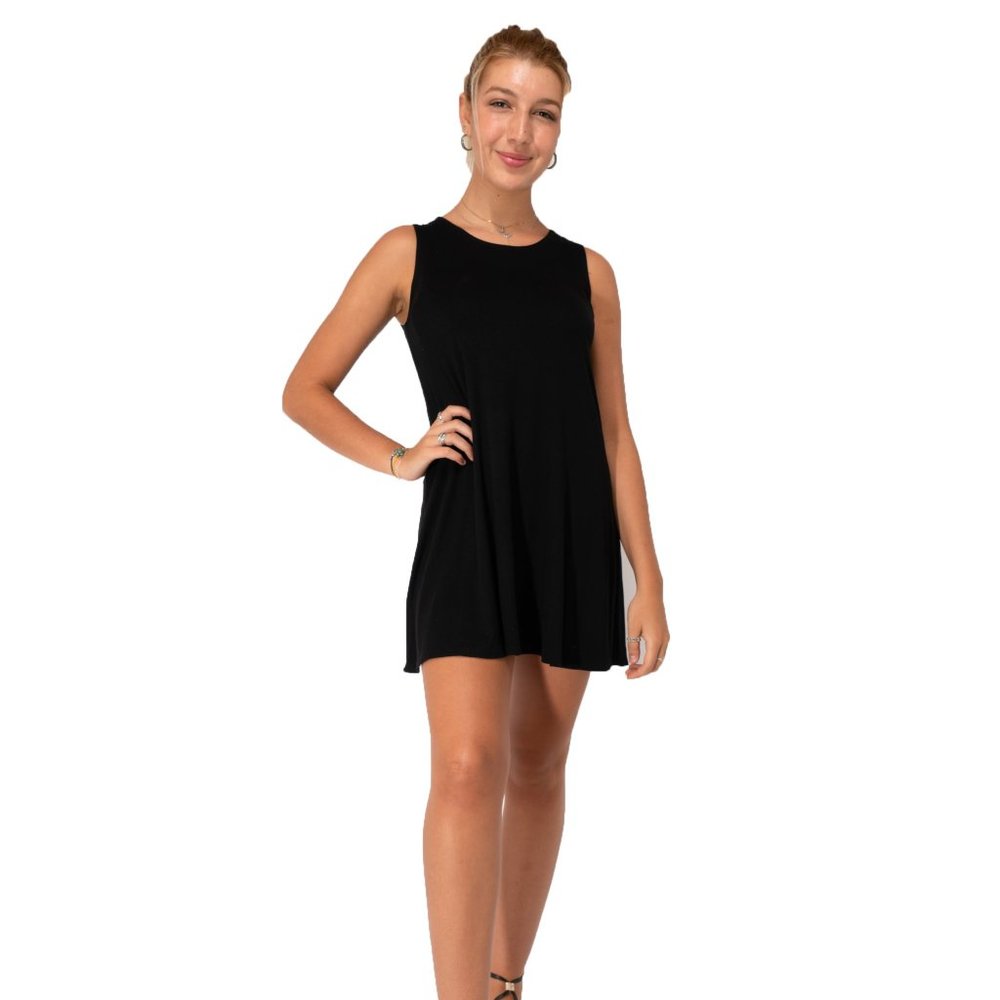Women's Casual Tank Top Dress Relaxed-Fit Basic Sleeveless Mini Dress